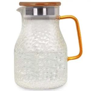 netto 엠보 내열유리 티포트(1600ml) 걸음망 주전자 손잡이 워터저그 필터망