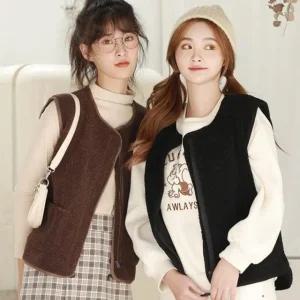 고품질 소프트 양털조끼 양털조끼 베스트 여성 뽀글이 (WFK7I0D)