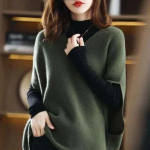 브이넥 니트조끼 언발 판초 롱 베스트 롱 베스트 여성 코디 여자 니트 조끼
