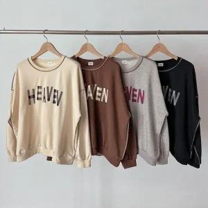 [다잇템] 여자 가을맨투맨 아웃스티치 박시핏 티어드 치마 세트_23226958_588872