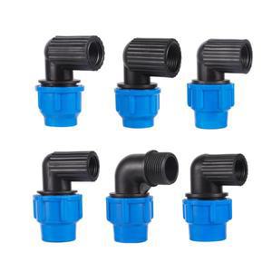 20/25/32mm PE 파이프 퀵 커넥터 팔꿈치 감소 수관 조인트 플라스틱 암나사 1/2 