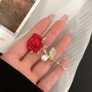 장미 옷핀 코트 클립핀 예쁜 브로치 정장 다이아몬드