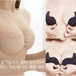 앞후크브라 오프숄더 누드브라 방수 실리콘 접착 끈없는  41505244)