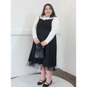 [리베리베_레이틀리코리아]빅사이즈 여성 나시 민소매 레이어드 롱 원피스 4XL 6XL 8XL 하객룩 오피스룩...