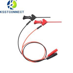 P1511B 1쌍 SMD IC  후크 클립 프로브 멀티미터 20V/5A용 2mm 소켓이 있는 내부 스프링 실리콘 케이블 22AW