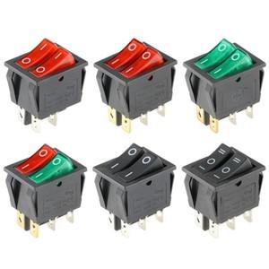 1PCS KCD8 6PIN 16A 250V 20A 이중 조명 스위치 로커 방수 ON-OFF 보트 전원