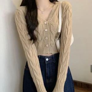 가디건 데일리로 간절기아우터 꽈배기 2컬러 좋은 니트 크롭 가을가디건 브이넥