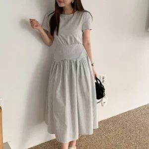 [디에이치(하프클럽)]펠키 반소매 롱 원피스 2color_P397993841
