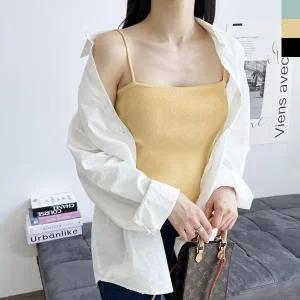 2LCBB 1084 여자베이직니트끈나시 미노 국산 나시티 면티 실내복