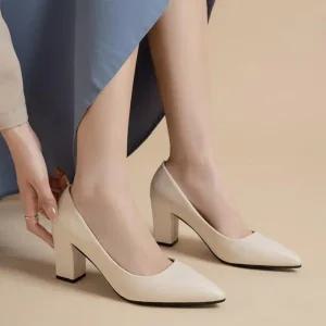 여성 하이힐 데일리 레더 스틸레토 펌프스 구두 정장