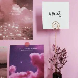 [셀러에이드]원형 금속 집게 쇼클립 로즈골드 꽂이 홀더 메모 스텐