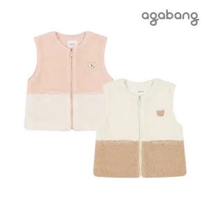 [보리보리/아가방]콜드배색퍼조끼(IVORY,PINK)_01Q751304