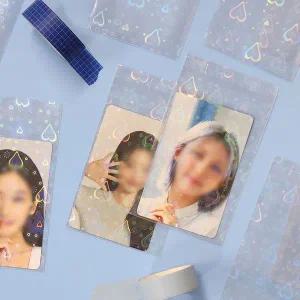 [셀러에이드]3인치 포카 비닐 하트 보관 사진 opp 포토카드 액자