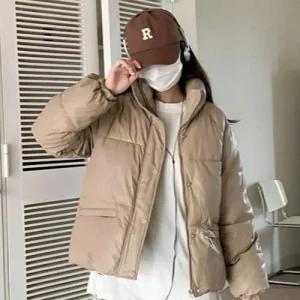 하이넥 레자 패딩 점퍼 페이크레더 가을 겨울 아우터가죽자켓 가죽아 아우터