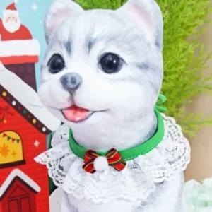 X-mas 리본 스카프 (1판-10개)유니크한디테일 간절기 가을 겨울 애견옷 강아지 의류 강아지용 악세사리 반