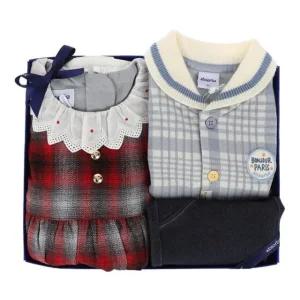 [갤러리아] (압소바쌍둥이,백일,돌,조카옷,아기외출복)드랑시상하+스텔라체크원피스(A25-51205)
