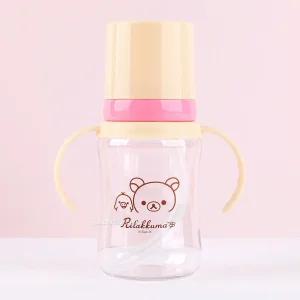 리락쿠마 양손 빨대컵 260ml(해피)-아이보리유아식기 스텐 물컵 아동 양수 빨대 이유