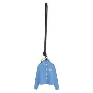 [미우미우][명품] 미우 미우 미우미우 25FW 레더 셔츠 블루 참 키링 5TL529 2CUI F0237