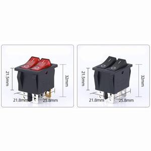 샤인무역 1PCS KCD8 6PIN 16A 250V 20A 125V 이중 조명 스위치 로커 방수 ON-OFF KCD6 보트 전원