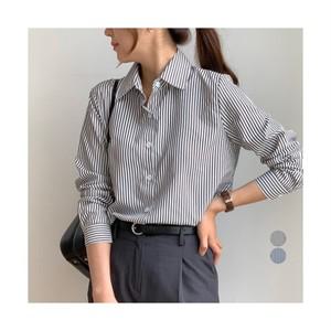 아피나르 여성용 릴렉스핏 스트라이프 베이직 셔츠