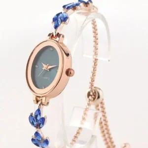 [콩심팥심]큐빅 슬라이드 매듭 팔찌 손목시계 (블루) DP73130