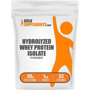 BulkSupplements.com 가수분해된 유청 단백질 분리 분말 - 무향 및 텐 프리 1회 제공량당 30g 1kg(2.2파운드) (1팩)
