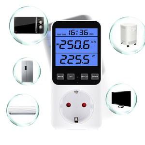 디지털 LCD 전력계 230V 전력 에너지 측정기 전압계 전류계 소비 모니터 50Hz 소켓 분석기 EU 미국 영국 AU FR BR 플러그