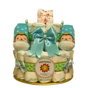 [기저귀케익]슈크림 기저귀케이크2단 남아용 1단계 신생아용