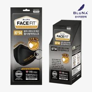 블루나 페이스핏 패션 KF94 마스크 대형 블랙 30매 끈조절