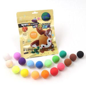 바핑클레이 50g 낱개 컬러 18가지 클레이 점토놀이 칼라폼 지퍼백 소프트