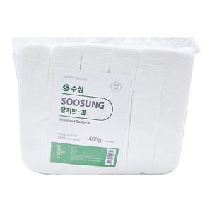 수성 절단솜 탈지면 4x4 450g 1봉 미용솜 사각솜