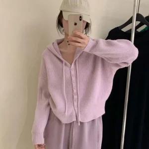 보들보들 숏 후드 가디건 5컬러 가디건 크롭후드가디건