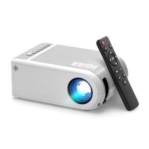 휴대용 미니 프로젝터, iGRR 홈 시어터 비디오 프로젝터 1080P 지원, iOS /안드로이드 폰, TV 스틱 /노트북 /HDMI /USB /PC와 호환되는 실외 영화
