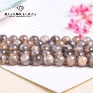 천연 블랙 SUNSTONE 월장석 비즈 라운드 스페이서 쥬얼리 제작 용 매력 비드 DIY 팔찌 목걸이 액세서리