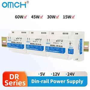 OMCH Din 레일 DR-15 DR-304560W 스위칭 전원 공급 장치 변압기 AC 110V 220V ~ DC 5V 12V 24V SMPS