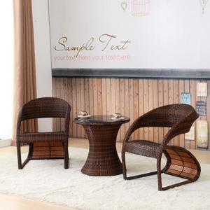 2인용 라탄 테이블 의자/브라운색상/유리테이블/내구성/스틸프레임/편안한/세트/완제품아님/조립상품