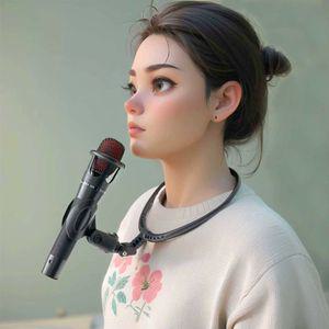 마이크 스탠드 버스킹 자바라 받침대 강연 홀더 거리 행사 보컬 목걸이 노래방 콘서트 각도