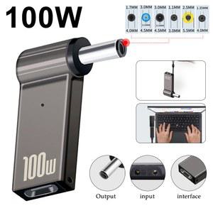 PD 100W 노트북 전원 어댑터 충전기 공급 장치 USB C 타입 암 수 잭 플러그 변환기 19V 20V 19 5V
