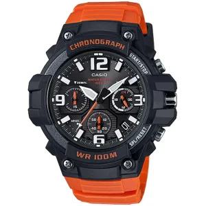Casio 남성용 ‘헤비 듀티 크로노그래프’ 쿼츠 스테인리스 스틸 수지 캐주얼 손목시계, 주황색(모델: MCW1