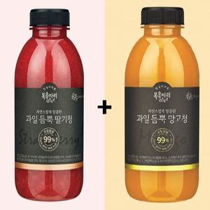 과일듬뿍 딸기청 + 과일듬뿍 망고청 620g(총2개), 과일함량 99