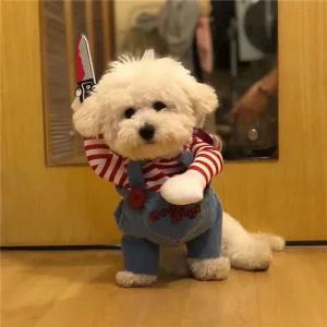강아지 고양이 반려동물 의상 코스프레 처키 쳐키 칼든 귀여운 옷