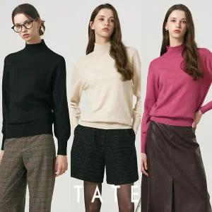 24FW 테이트 여성 메리노울 모크넥 니트3종