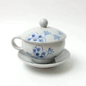 고백자 목단 쌍화차잔 라떼잔 커피잔 대추차잔 280ml 다기 커피잔