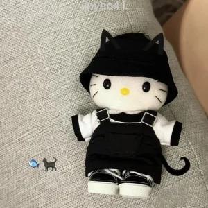  블랙 벙거지 모자 헬로키티 키링 핸드백 자동차 가방고리 힙합 키티 키홀더