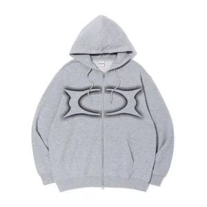 [국내매장판] 크리틱 후드집업 WORMHOLE LOGO HOODIE ZIP-UP MELANGE GREY 218998