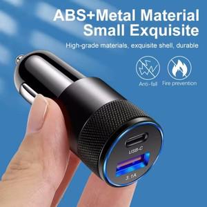3.1A USB 차량용 충전기 타입 C 고속 휴대폰 어댑터 (샤오미 화웨이 PD 소켓 시거잭용)