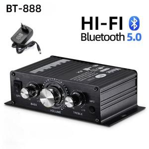 BT888 블루투스 전력 증폭기 200W X2 2 채널 미니 홈 카 스테레오 오디오 앰프