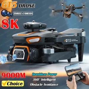 회피 장애물 PS 드론 듀얼 8K Quadcopter WIFI 브러시리스 Dron 5 카메라 Foldable RC G 전문 FPV Toy 모터