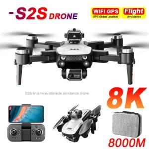 Rc Quadcopter Foldable 미니 모터 드론 HD 회피 사 장애물 항공 Toy 차량용공구 브러시리스 카메라 4k S2S