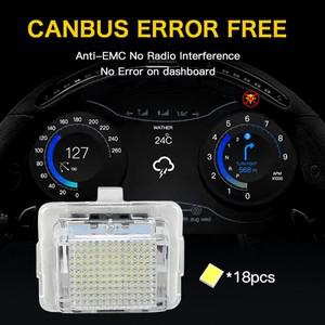 2개입 화이트 오류 없는 LED 번호판등 캔버스 메르세데스 벤츠 W204 W212 C207 C216 자동차 액세서리